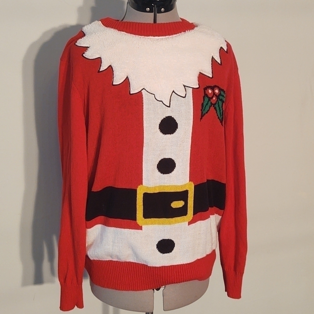 Holiday/Christmas Santa Claus Sweater Sz XL by Well Worn